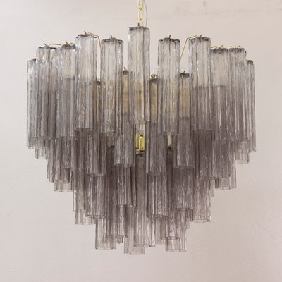 Murano Gray Glass Tronchi Chandelier, 1990s-MPO-2018525