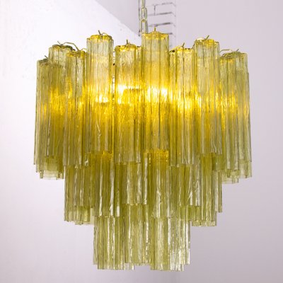 Murano Green Glass Tronchi Chandelier, 1980s-MPO-1761774