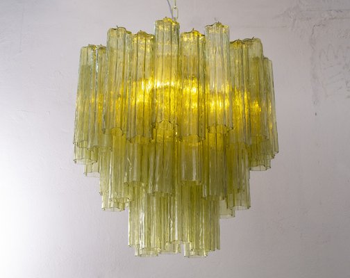 Murano Green Glass Tronchi Chandelier, 1980s-MPO-1761774