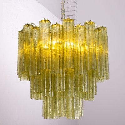 Murano Green Glass Tronchi Chandelier, 1980s-MPO-1761774