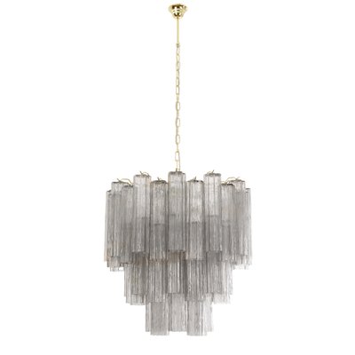 Murano Grey Glass Tronchi Chandelier, 1980s-MPO-1761777