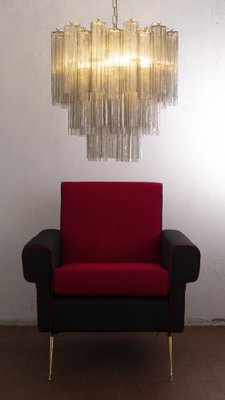 Murano Grey Glass Tronchi Chandelier, 1980s-MPO-1761777