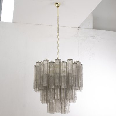 Murano Grey Glass Tronchi Chandelier, 1980s-MPO-1761777