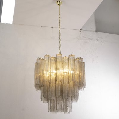 Murano Grey Glass Tronchi Chandelier, 1980s-MPO-1761777