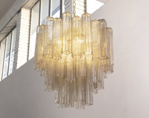 Murano Grey Glass Tronchi Chandelier, 1980s-MPO-1761777