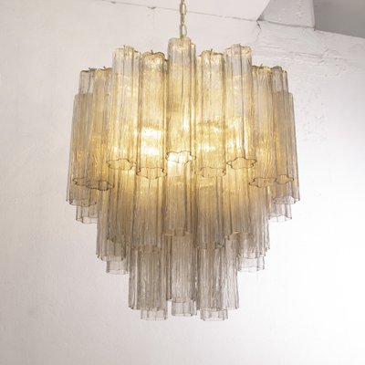 Murano Grey Glass Tronchi Chandelier, 1980s-MPO-1761777