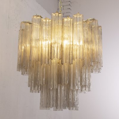 Murano Grey Glass Tronchi Chandelier, 1980s-MPO-1761777