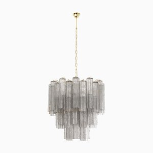 Murano Grey Glass Tronchi Chandelier, 1980s-MPO-1761777