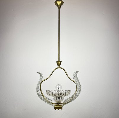 Murano Hanging Light by Ercole Barovier for Barovier & Toso, 1950s-WQC-2023729