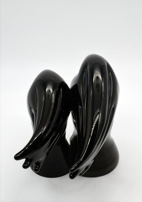 Murano Heads Sculpture in Black Glass by Sergio Rossi, 1970s-HS-919886