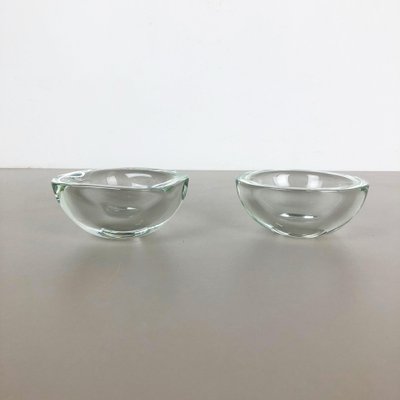 Murano Heavy Glass Shell Bowls, Italy, 1960s, Set of 2-QZ-1053072