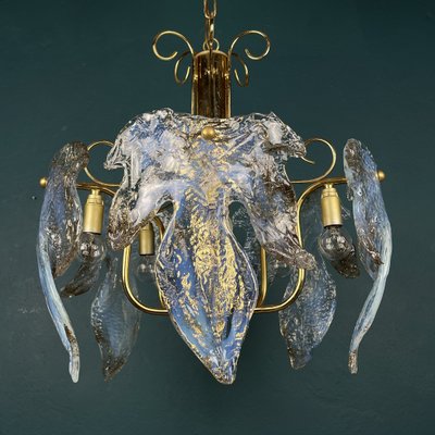 Murano Ice Glass Ceiling Light, Italy, 1970s-WQC-1362240