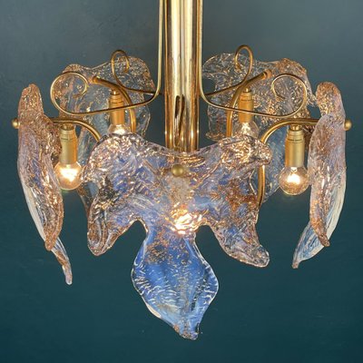 Murano Ice Glass Ceiling Light, Italy, 1970s-WQC-1362240