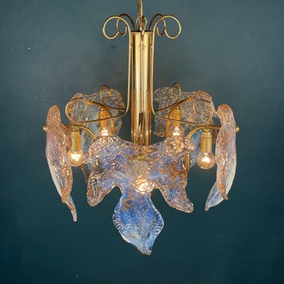 Murano Ice Glass Ceiling Light, Italy, 1970s-WQC-1362240