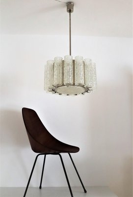 Murano Ice Glass Chandelier with Chrome Frame from Barovier E Toso, 1960s-VNE-966063