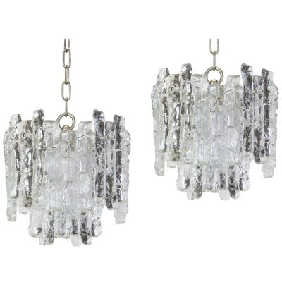 Murano Ice Glass Pendants from Kalmar, Austria, 1960s, Set of 2-UGR-1085734