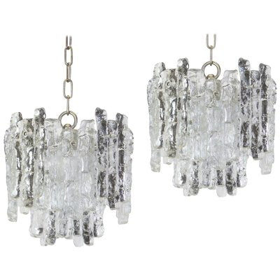 Murano Ice Glass Pendants from Kalmar, Austria, 1960s, Set of 2-UGR-1085974