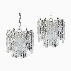 Murano Ice Glass Pendants from Kalmar, Austria, 1960s, Set of 2-UGR-1085437