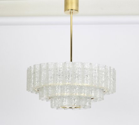 Murano Ice Glass Tubes Chandelier from Doria, Germany, 1960s-UGR-1085940