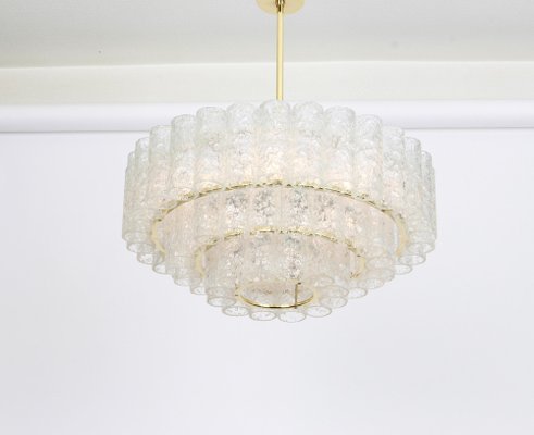 Murano Ice Glass Tubes Chandelier from Doria, Germany, 1960s-UGR-1085940