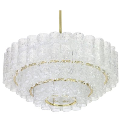 Murano Ice Glass Tubes Chandelier from Doria, Germany, 1960s-UGR-1085727