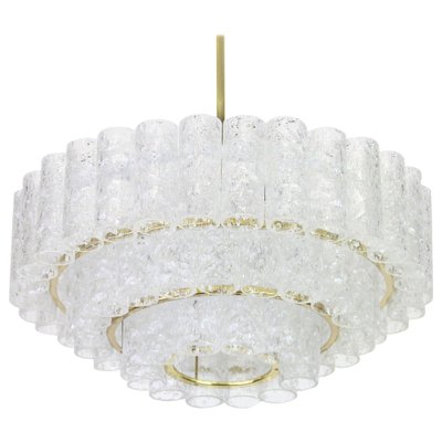 Murano Ice Glass Tubes Chandelier from Doria, Germany, 1960s-UGR-1085940