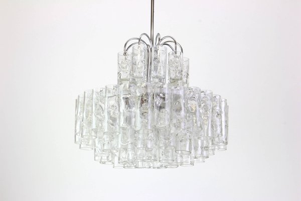 Murano Ice Glass Tubes Chandelier from Doria, Germany, 1960s-UGR-1085982