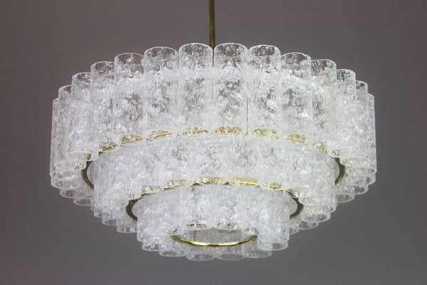 Murano Ice Glass Tubes Chandelier from Doria, Germany, 1960s-UGR-1085727