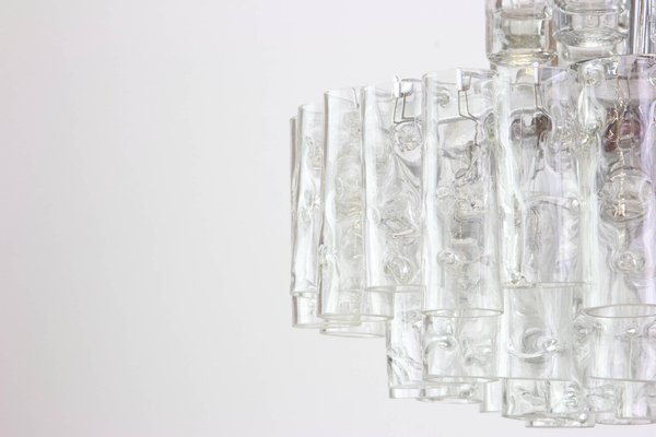 Murano Ice Glass Tubes Chandelier from Doria, Germany, 1960s-UGR-1085982