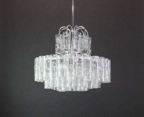 Murano Ice Glass Tubes Chandelier from Doria, Germany, 1960s-UGR-1085982