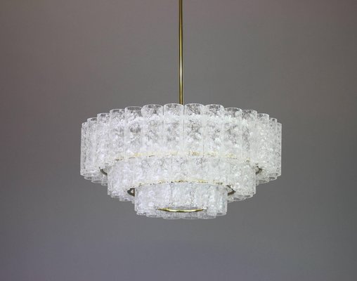 Murano Ice Glass Tubes Chandelier from Doria, Germany, 1960s-UGR-1085727