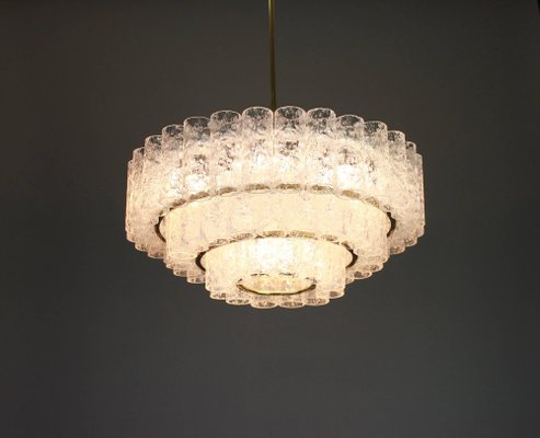 Murano Ice Glass Tubes Chandelier from Doria, Germany, 1960s-UGR-1085727