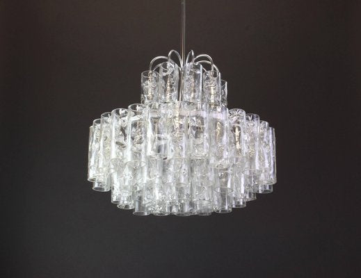 Murano Ice Glass Tubes Chandelier from Doria, Germany, 1960s-UGR-1085982