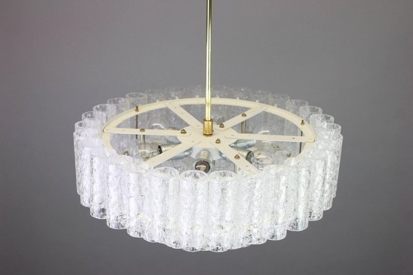 Murano Ice Glass Tubes Chandelier from Doria, Germany, 1960s-UGR-1085727