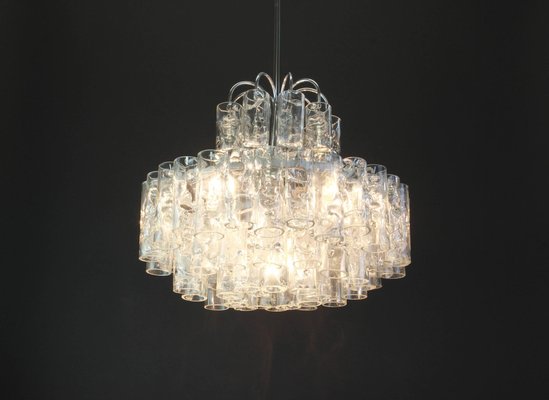 Murano Ice Glass Tubes Chandelier from Doria, Germany, 1960s-UGR-1085982