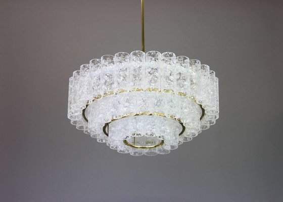 Murano Ice Glass Tubes Chandelier from Doria, Germany, 1960s-UGR-1085727