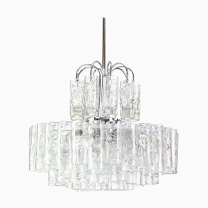 Murano Ice Glass Tubes Chandelier from Doria, Germany, 1960s-UGR-1085982