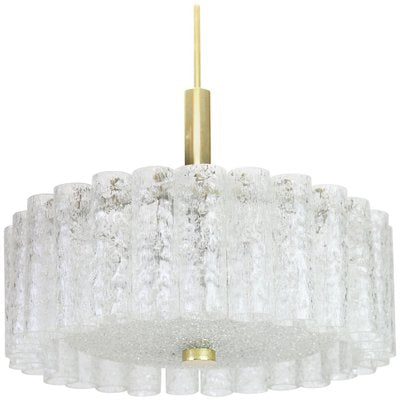 Murano Ice Glass Tubes Chandelier from Doria, Germany, 1970s-UGR-1085886