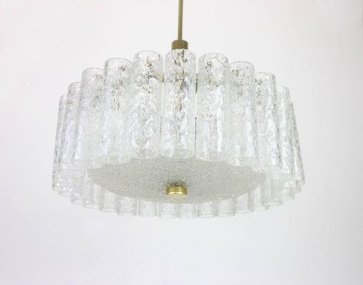 Murano Ice Glass Tubes Chandelier from Doria, Germany, 1970s-UGR-1085886