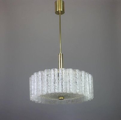 Murano Ice Glass Tubes Chandelier from Doria, Germany, 1970s-UGR-1085886