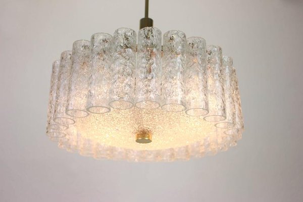 Murano Ice Glass Tubes Chandelier from Doria, Germany, 1970s-UGR-1085886