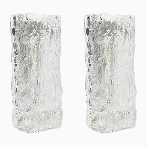 Murano Ice Glass Vanity Sconces from Kaiser Idell / Kaiser Leuchten, Germany, 1970s, Set of 2-UGR-1759944