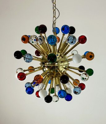 Murano Multicolored Glass Sputnik Chandelier with 51 Glasses, 1990s-FHZ-2021106