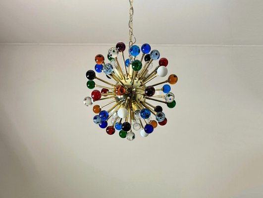 Murano Multicolored Glass Sputnik Chandelier with 51 Glasses, 1990s-FHZ-2021106