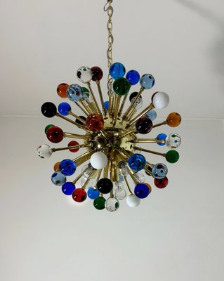 Murano Multicolored Glass Sputnik Chandelier with 51 Glasses, 1990s-FHZ-2021106