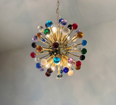 Murano Multicolored Glass Sputnik Chandelier with 51 Glasses, 1990s-FHZ-2021106