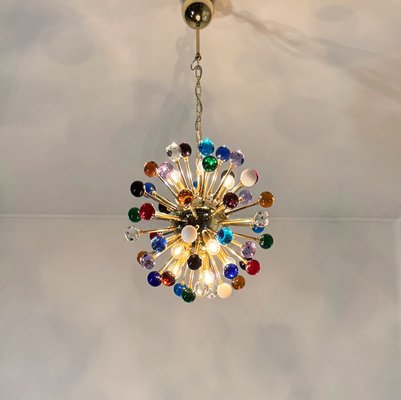 Murano Multicolored Glass Sputnik Chandelier with 51 Glasses, 1990s-FHZ-2021106