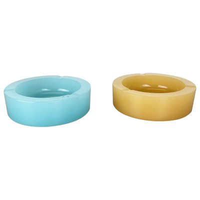 Murano Opaline Glass Ashtrays or Shell Bowls from Cenedese, 1960s, Set of 2-QZ-1052981