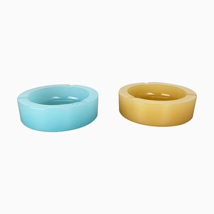 Murano Opaline Glass Ashtrays or Shell Bowls from Cenedese, 1960s, Set of 2-QZ-1052981