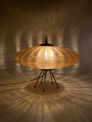 Murano Orange Glass Flying Saucer Ufo Table Lamp, Murano, Italy, 1970s-TXN-1786800